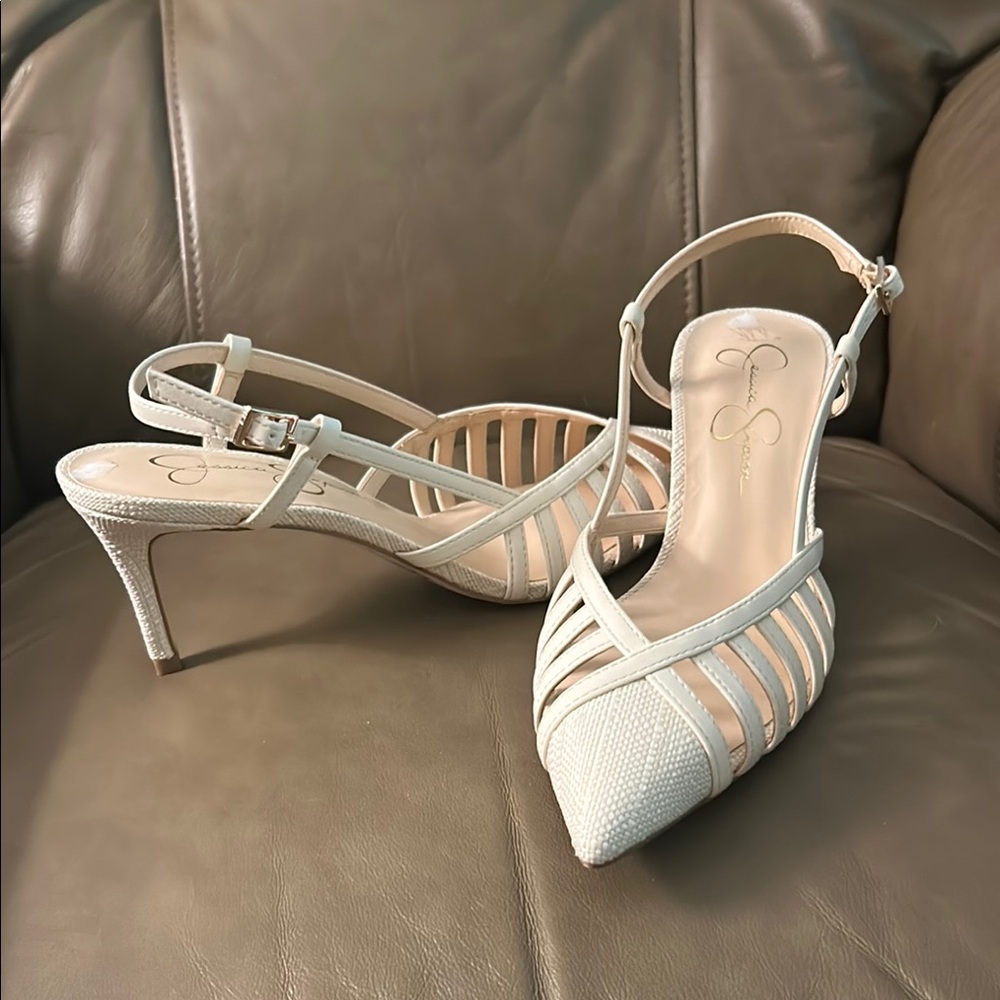Jessica Simpson Cream Strappy Heels